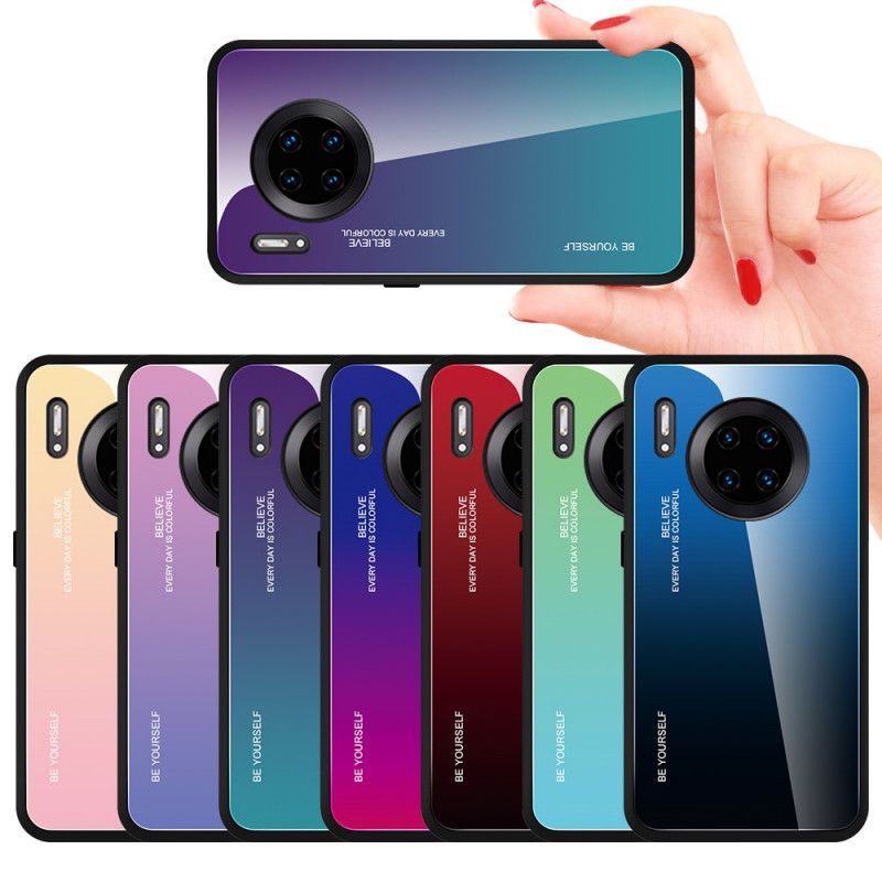 Kuori Huawei Mate 30 Pro Magenta Punainen Ole Itsesi Karkaistua Lasia