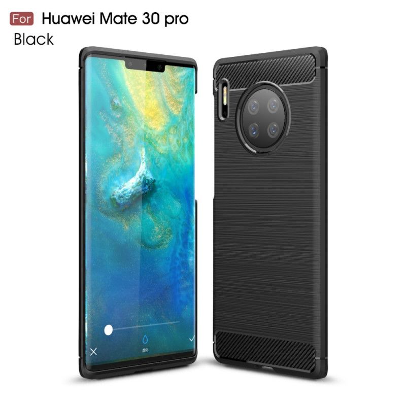 Kuori Huawei Mate 30 Pro Punainen Musta Harjattu Hiilikuitu