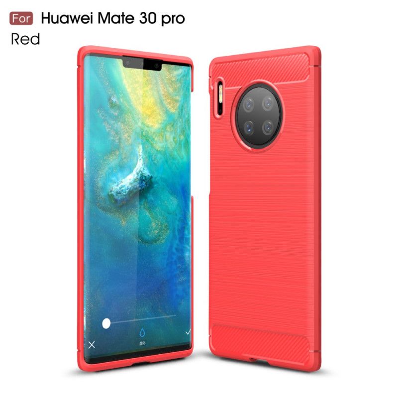 Kuori Huawei Mate 30 Pro Punainen Musta Harjattu Hiilikuitu