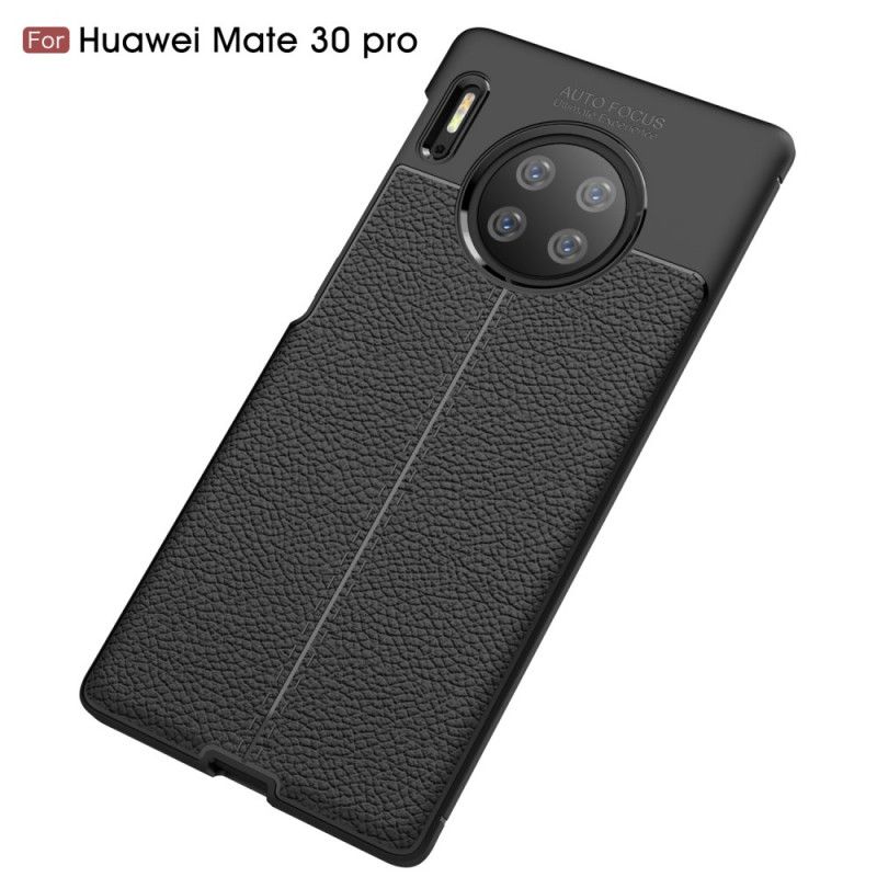 Kuori Huawei Mate 30 Pro Punainen Musta Kaksilinjainen Litsi Nahkaa