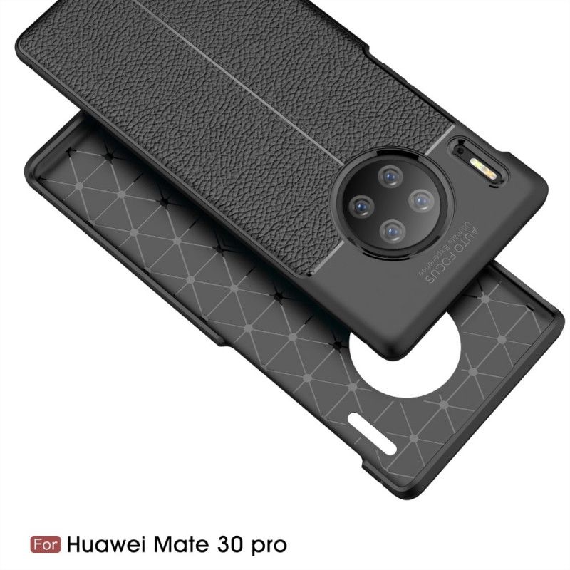 Kuori Huawei Mate 30 Pro Punainen Musta Kaksilinjainen Litsi Nahkaa