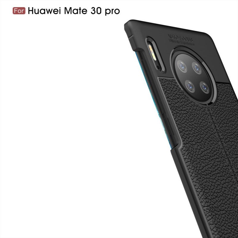 Kuori Huawei Mate 30 Pro Punainen Musta Kaksilinjainen Litsi Nahkaa