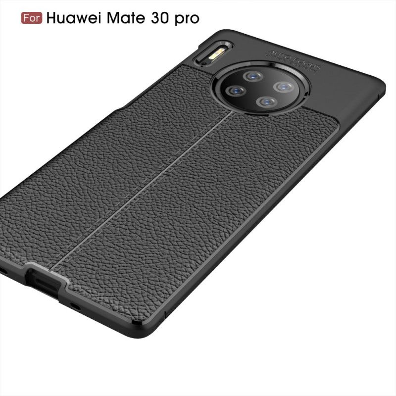 Kuori Huawei Mate 30 Pro Punainen Musta Kaksilinjainen Litsi Nahkaa