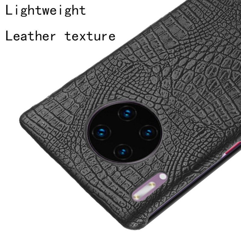 Kuori Huawei Mate 30 Pro Valkoinen Musta Krokotiilin Ihon Tyyli Suojakuori