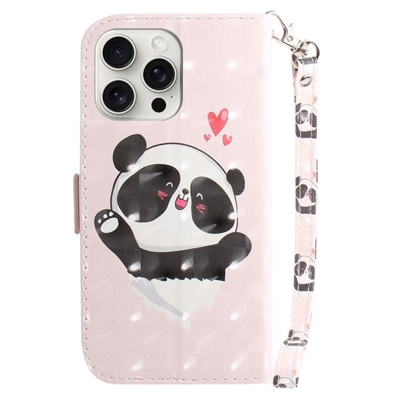 Kotelot iPhone 16 Pro Max Panda Love Hihnalla