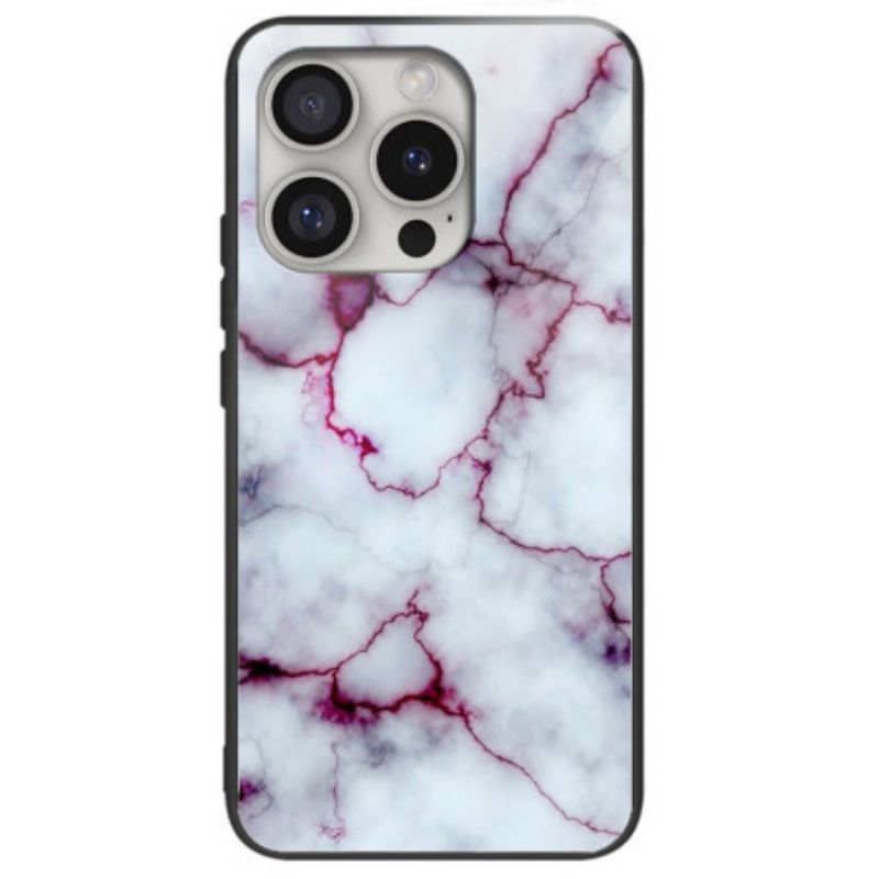 Kuori iPhone 16 Pro Max Purppuraa Marmoria Karkaistua Lasia