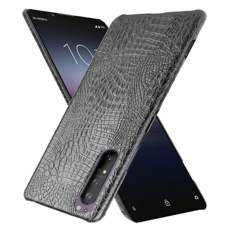 Case Kuoret Sony Xperia 1 II Valkoinen Musta Puhelinkuoret Krokotiilin Ihovaikutus