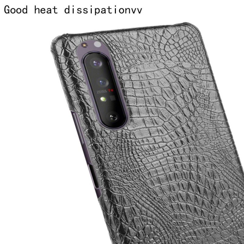 Case Kuoret Sony Xperia 1 II Valkoinen Musta Puhelinkuoret Krokotiilin Ihovaikutus