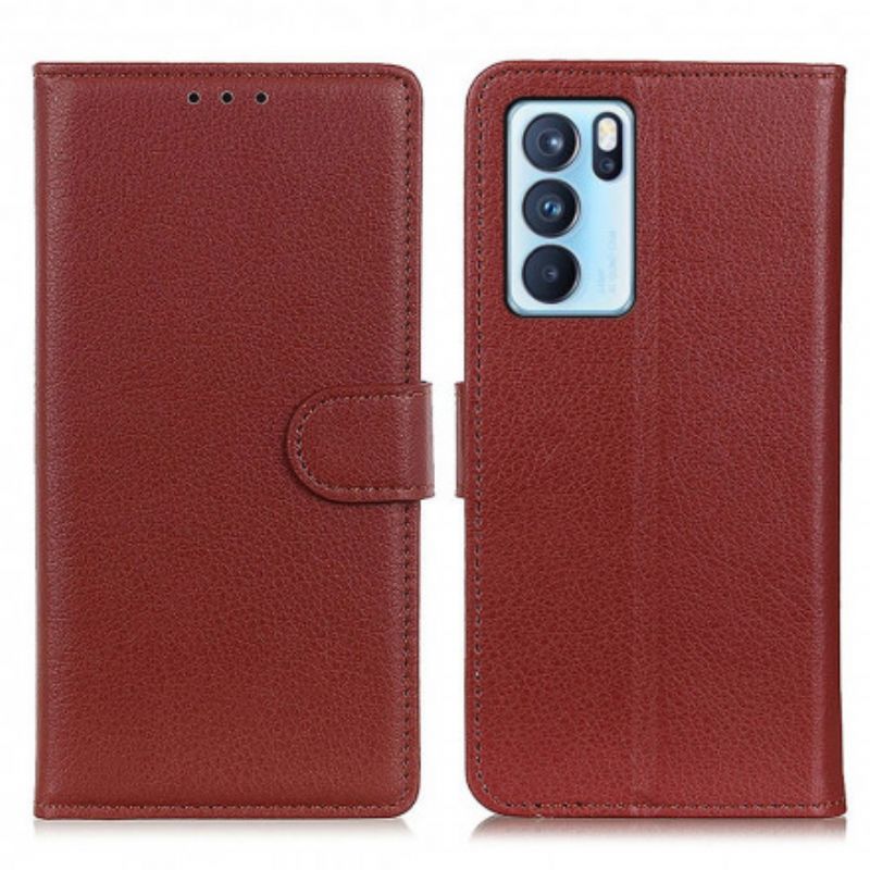 Flip Kotelot Oppo Reno 6 Pro 5g Lychee Faux Leather Suojakuori