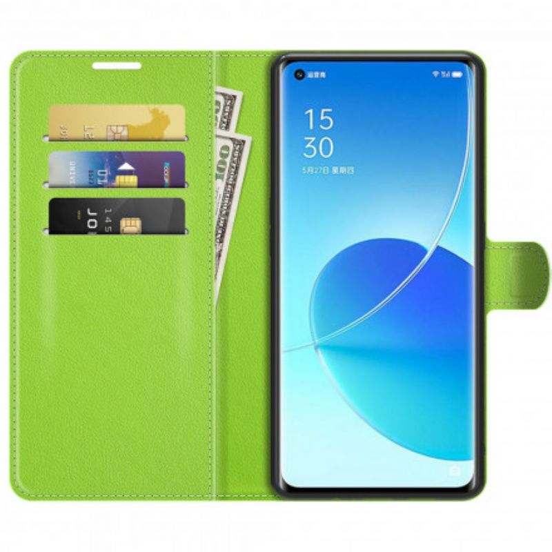 Kotelot Oppo Reno 6 Pro 5g Puhelinkuoret Classic Litchi Faux Leather