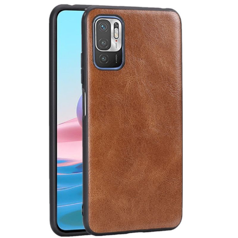 Case Kuoret Xiaomi Redmi Note 10 5G Harmaa Musta Puhelinkuoret Nahkaefekti