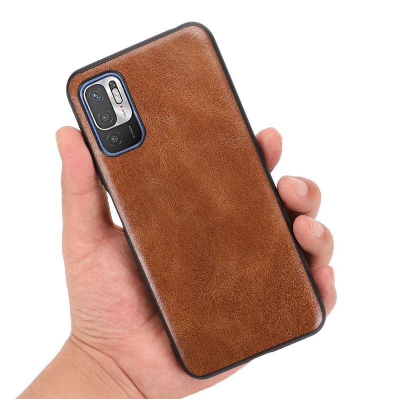 Case Kuoret Xiaomi Redmi Note 10 5G Harmaa Musta Puhelinkuoret Nahkaefekti