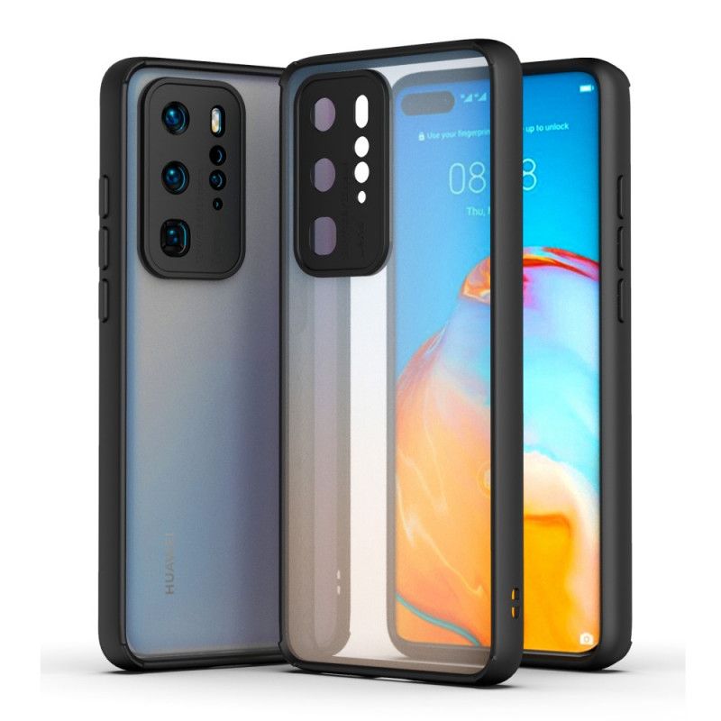 Case Kuoret Huawei P40 Pro Punainen Musta Puhelinkuoret Läpinäkyvä Värillinen Ääriviiva