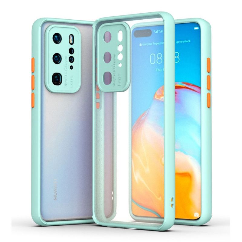 Case Kuoret Huawei P40 Pro Punainen Musta Puhelinkuoret Läpinäkyvä Värillinen Ääriviiva