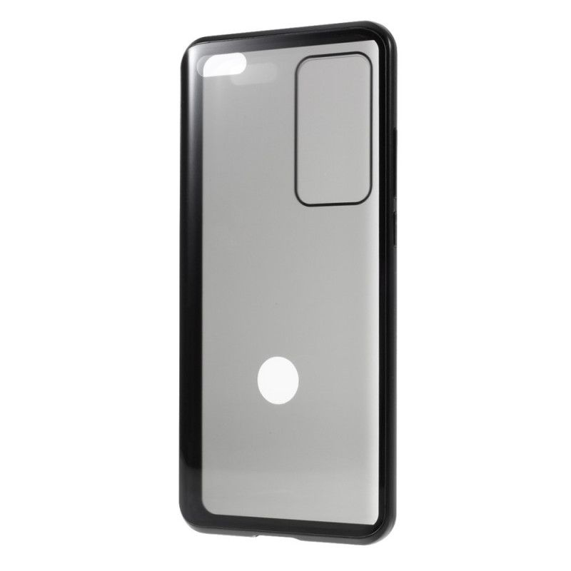 Case Kuoret Huawei P40 Pro Punainen Musta Puhelinkuoret Metallireunat Ja Kaksinkertainen Karkaistu Lasi