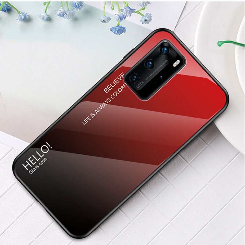 Case Kuoret Huawei P40 Pro Valkoinen Musta Puhelinkuoret Hei Karkaistu Lasi