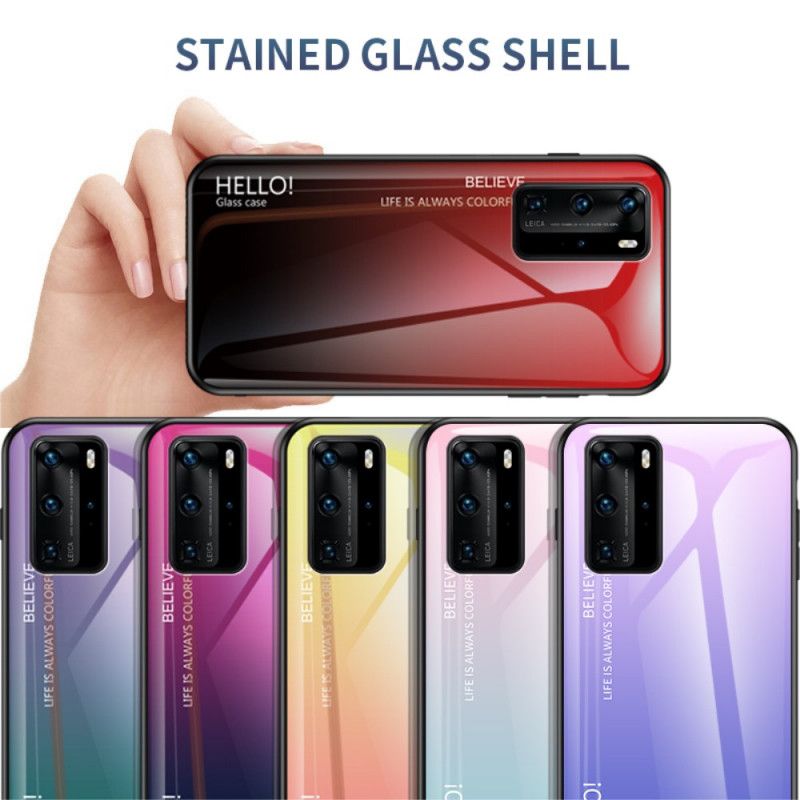 Case Kuoret Huawei P40 Pro Valkoinen Musta Puhelinkuoret Hei Karkaistu Lasi