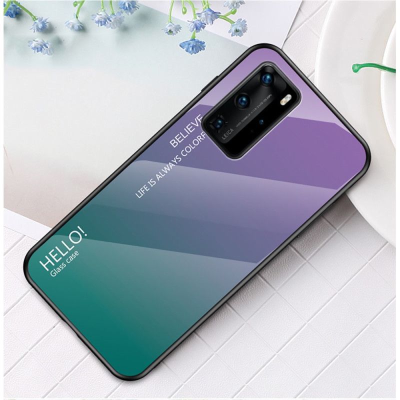 Case Kuoret Huawei P40 Pro Valkoinen Musta Puhelinkuoret Hei Karkaistu Lasi