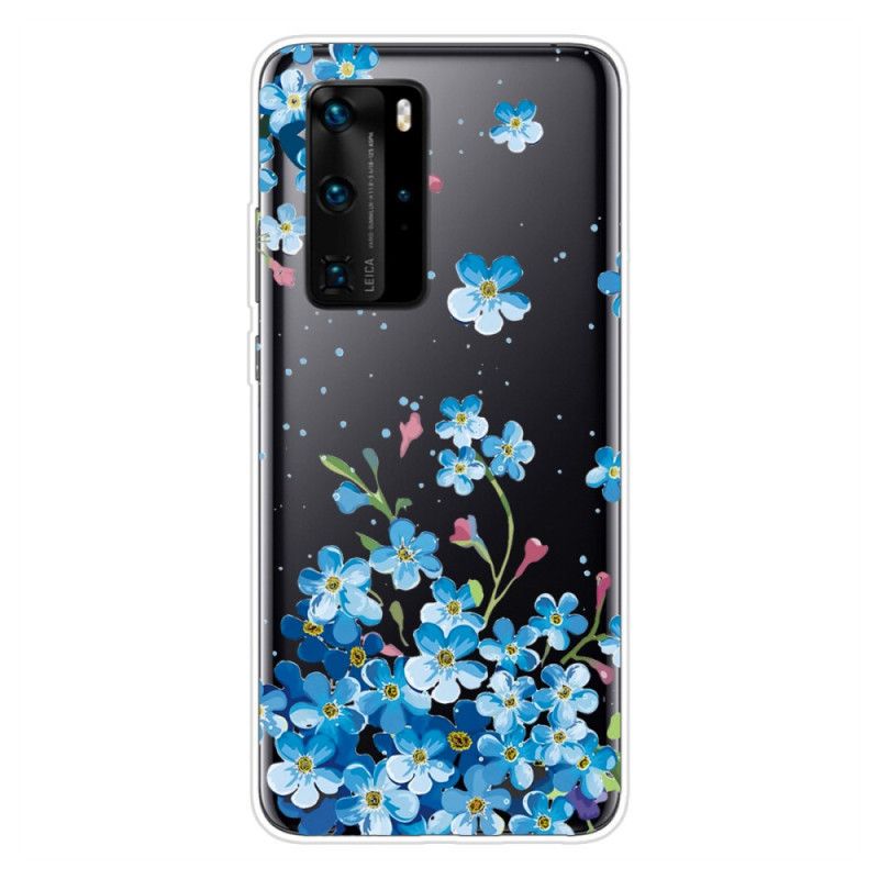 Kuori Huawei P40 Pro Kimppu Sinisiä Kukkia Suojakuori