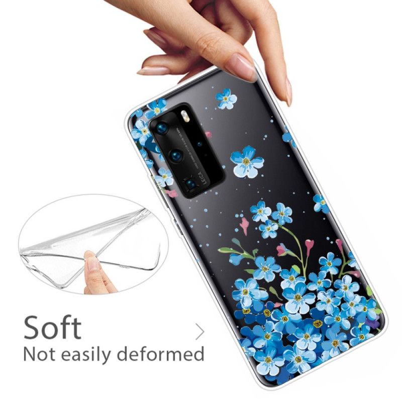 Kuori Huawei P40 Pro Kimppu Sinisiä Kukkia Suojakuori