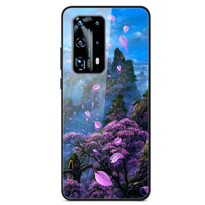 Kuori Huawei P40 Pro Kuvitteellinen Maisema Karkaistua Lasia Suojakuori