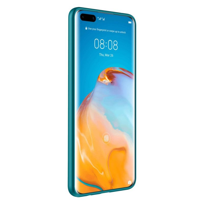 Kuori Huawei P40 Pro Oranssi Musta Värillinen Nahkatyyli