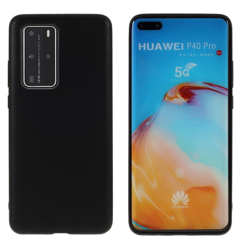 Kuori Huawei P40 Pro Oranssi Musta X-Tason Nahkatyyli