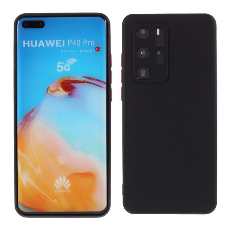 Kuori Huawei P40 Pro Punainen Musta Kontrastivärit Suojakuori