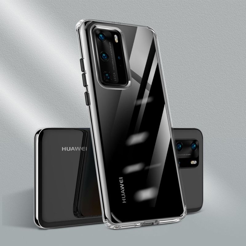 Kuori Huawei P40 Pro Punainen Musta Läpinäkyvät Värilliset Napit Suojakuori