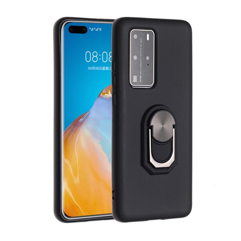 Kuori Huawei P40 Pro Punainen Musta Metalloitu Rengastuki