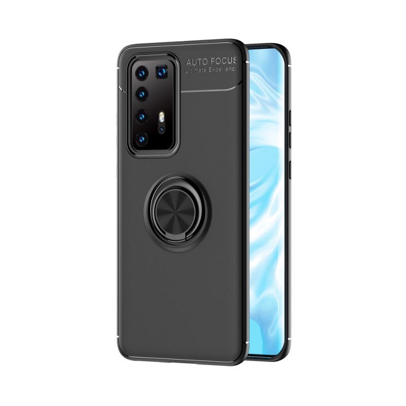 Kuori Huawei P40 Pro Punainen Musta Pyörivä Rengas