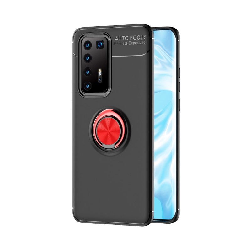 Kuori Huawei P40 Pro Punainen Musta Pyörivä Rengas