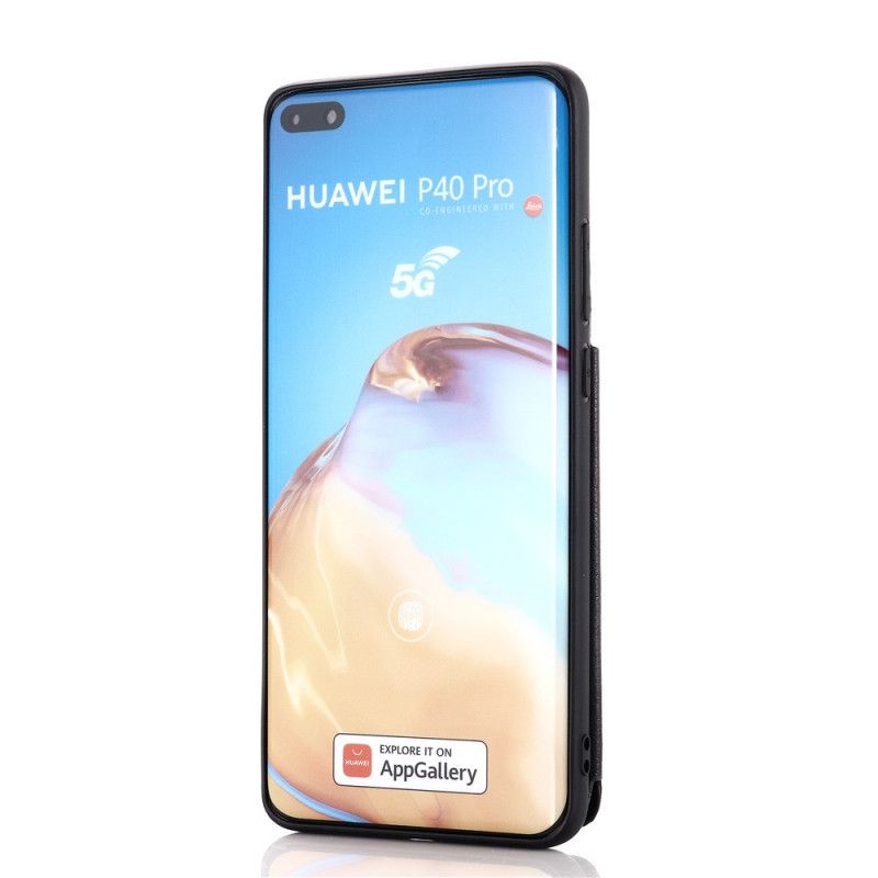 Kuori Huawei P40 Pro Punainen Musta Tukikortin Haltija