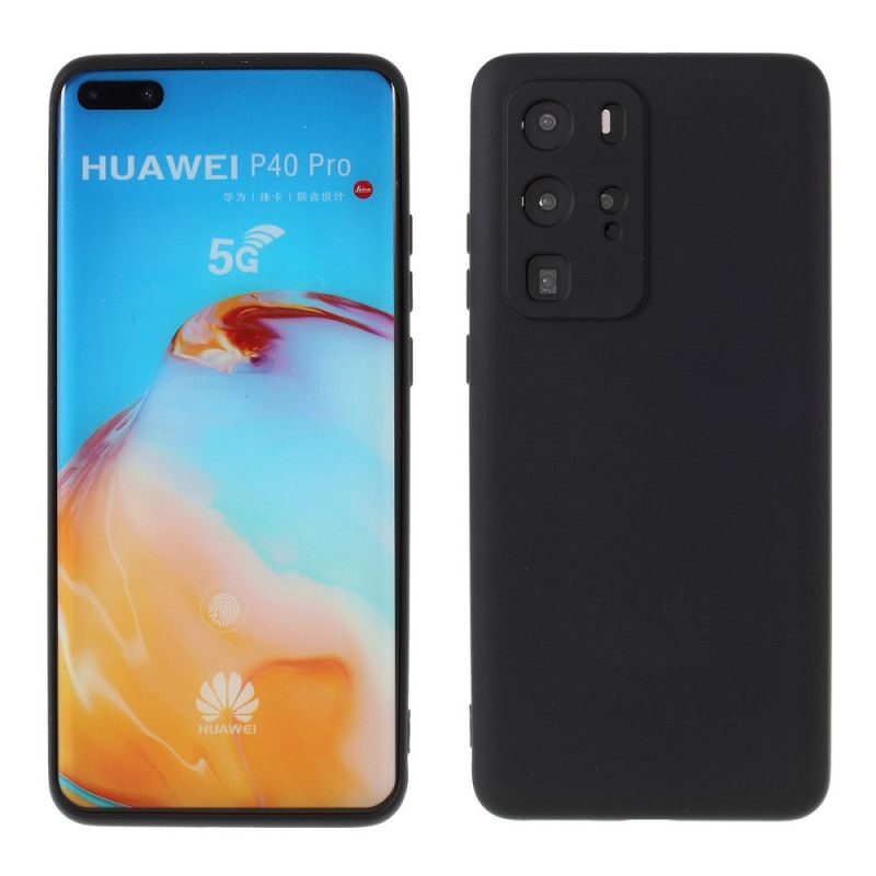 Kuori Huawei P40 Pro Punainen Musta X-Tason Nestemäinen Silikoni Suojakuori