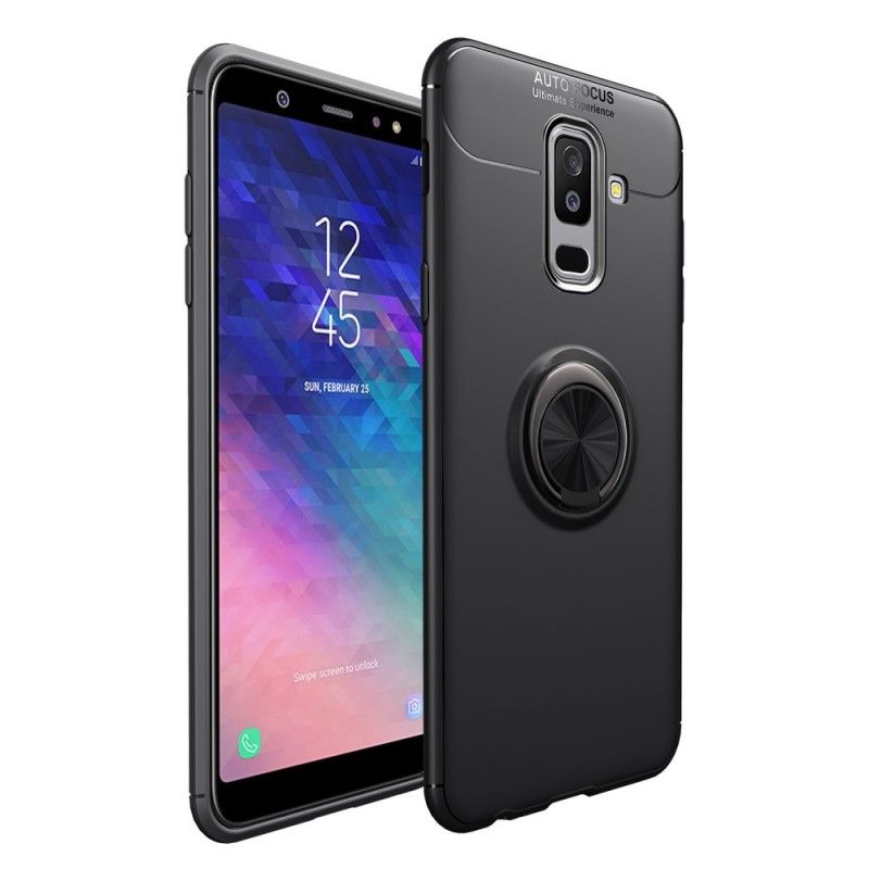 Case Kuoret Samsung Galaxy A6 Plus Punainen Musta Puhelinkuoret Pyörivä Rengas