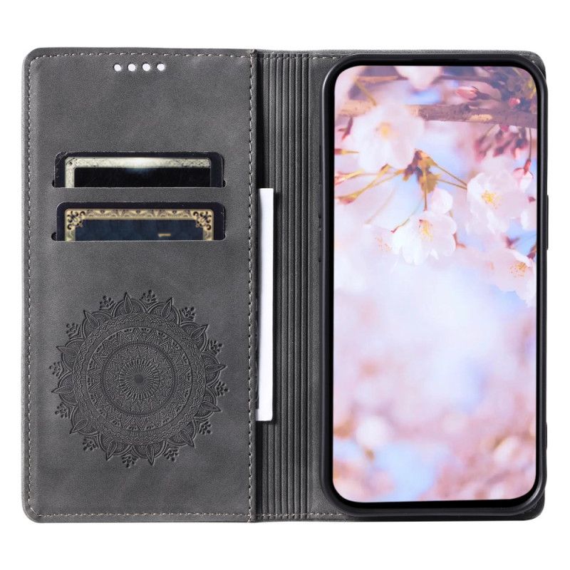 Nahkakotelo Samsung Galaxy A16 5g Suede Effect Mandala Pattern Suojakuori