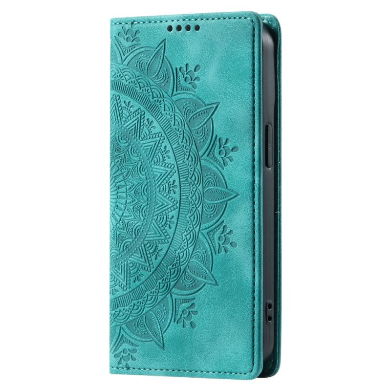 Nahkakotelo Samsung Galaxy A16 5g Suede Effect Mandala Pattern Suojakuori