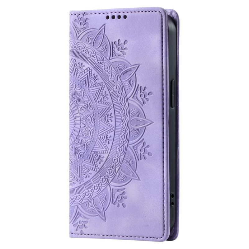 Nahkakotelo Samsung Galaxy A16 5g Suede Effect Mandala Pattern Suojakuori