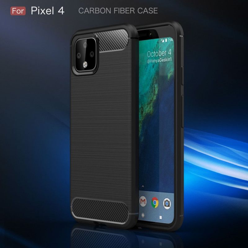 Case Kuoret Google Pixel 4 Punainen Musta Puhelinkuoret Harjattu Hiilikuitu