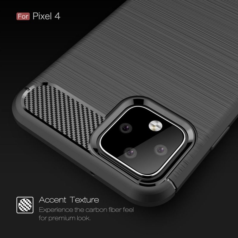 Case Kuoret Google Pixel 4 Punainen Musta Puhelinkuoret Harjattu Hiilikuitu