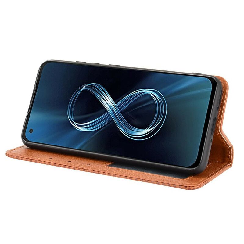 Nahkakuori Flip Kotelot Asus Zenfone 8 Puhelinkuoret Tyylitelty Vintage-nahkaefekti