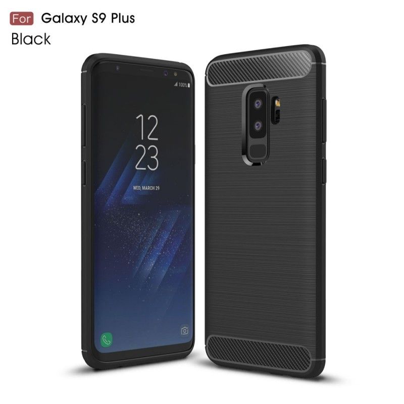 Kuori Samsung Galaxy S9 Plus Punainen Musta Harjattu Hiilikuitu