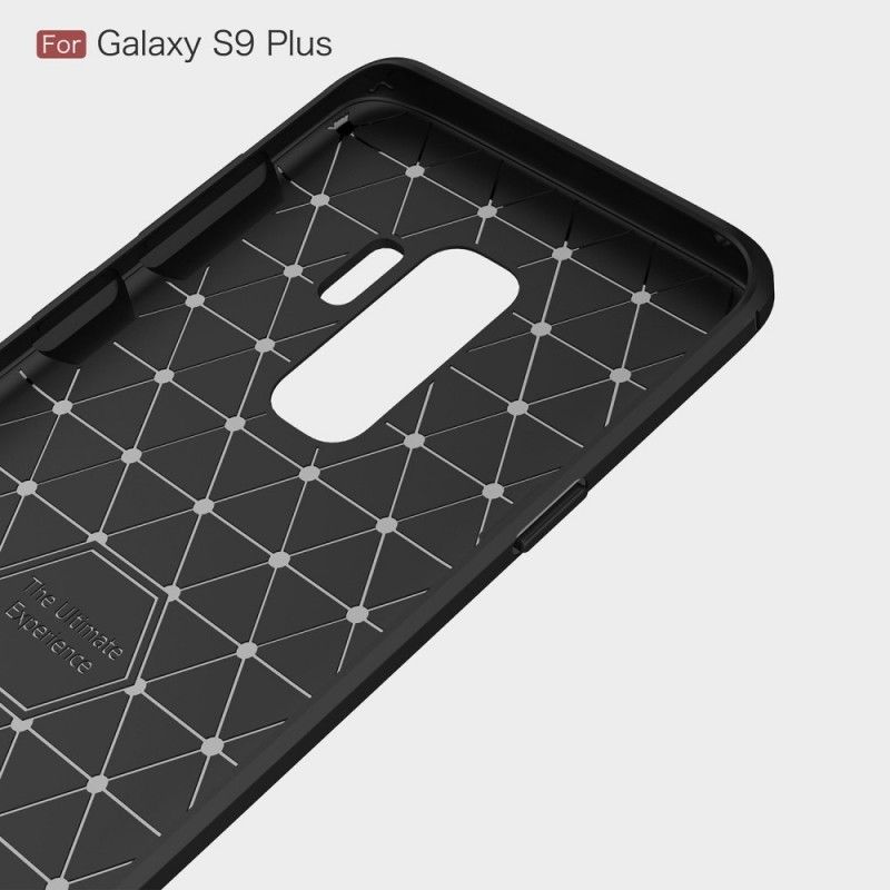 Kuori Samsung Galaxy S9 Plus Punainen Musta Harjattu Hiilikuitu