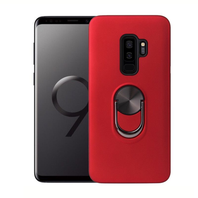 Kuori Samsung Galaxy S9 Plus Punainen Musta Irrotettava Tukirenkaalla