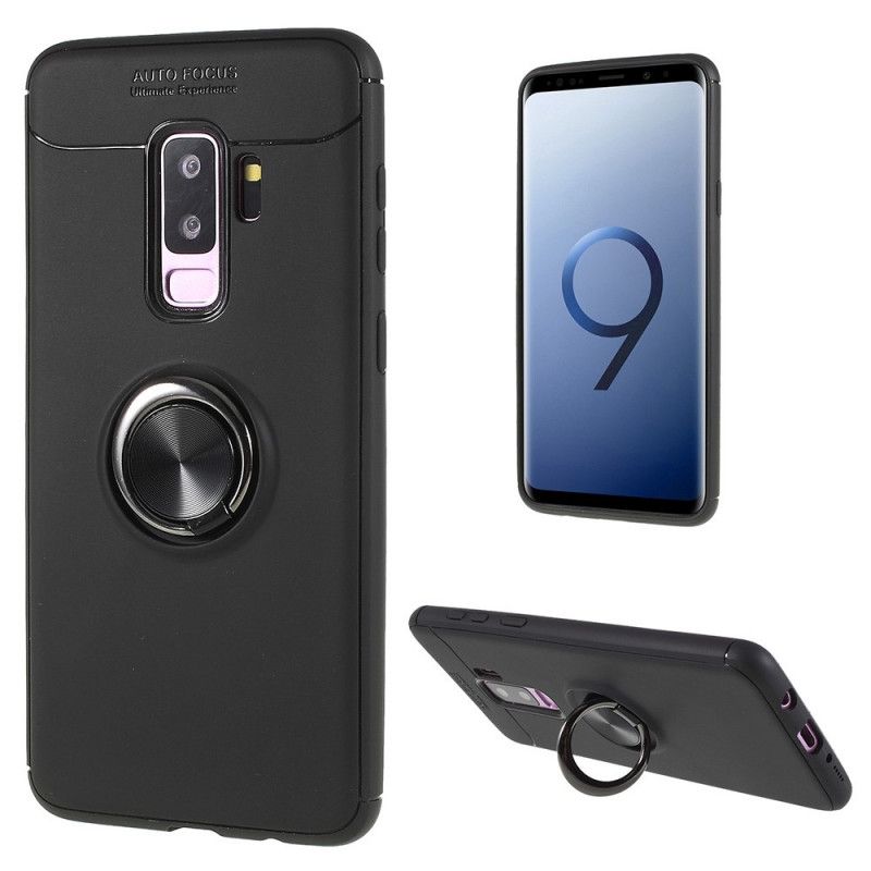 Kuori Samsung Galaxy S9 Plus Ruusukulta Musta Magneettinen Tukirengas Suojakuori