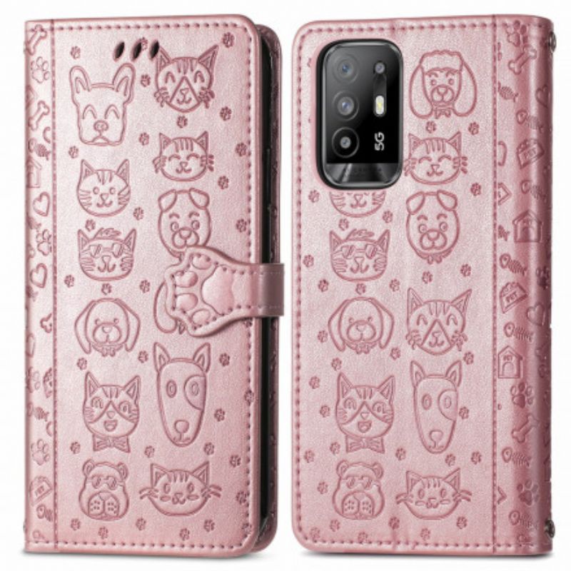 Flip Kotelot Oppo A94 5g Animated Animals Suojakuori