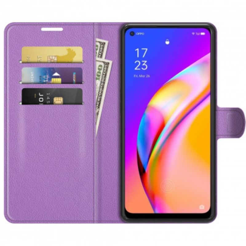 Flip Kotelot Oppo A94 5g Classic Litchi Faux Leather Suojakuori