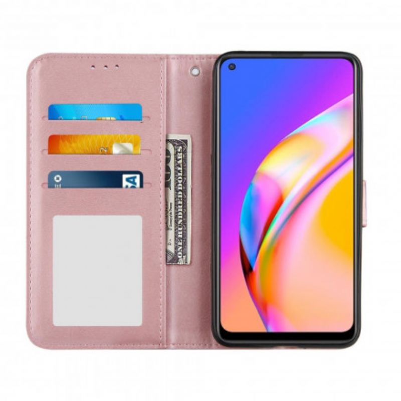 Flip Kotelot Oppo A94 5g Geo Leather Effect Strappy Suojakuori