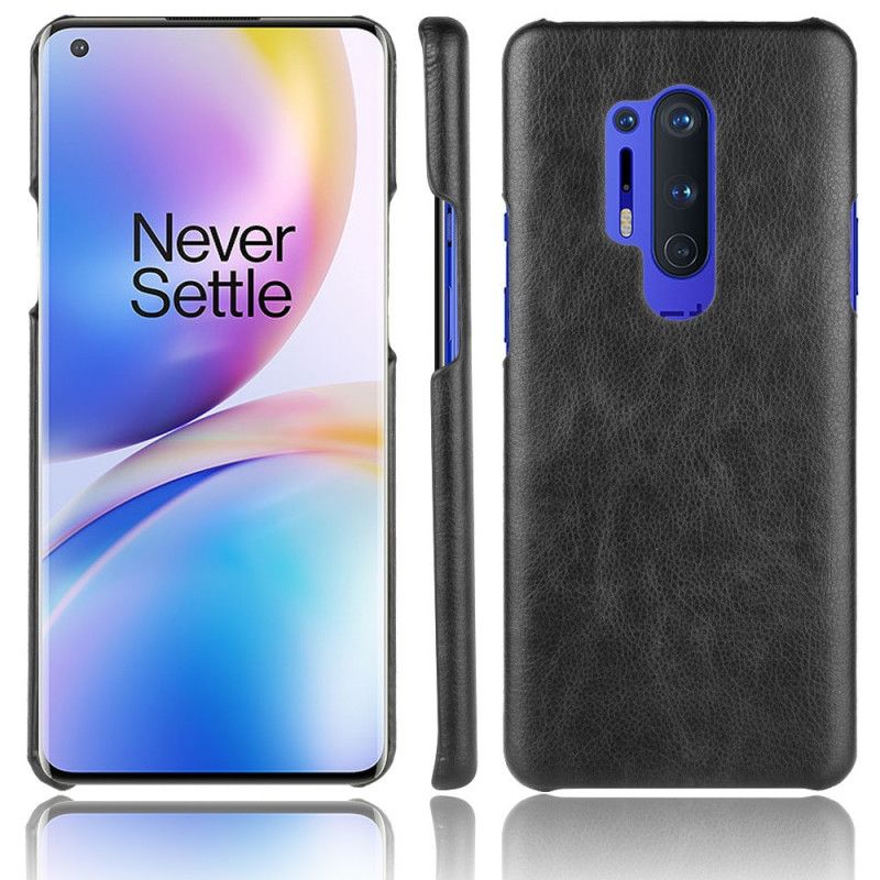 Case Kuoret OnePlus 8 Pro Harmaa Musta Puhelinkuoret Suorituskykyinen Litsi Nahkainen Vaikutus