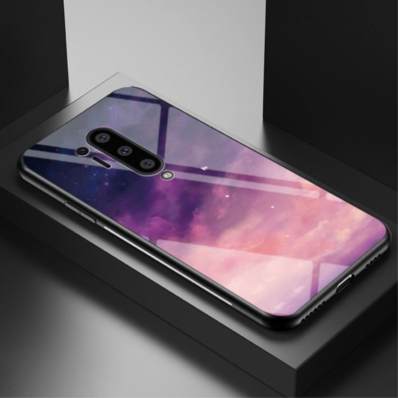 Kuori OnePlus 8 Pro Harmaa Musta Tähtitaivas Karkaistua Lasia Suojakuori